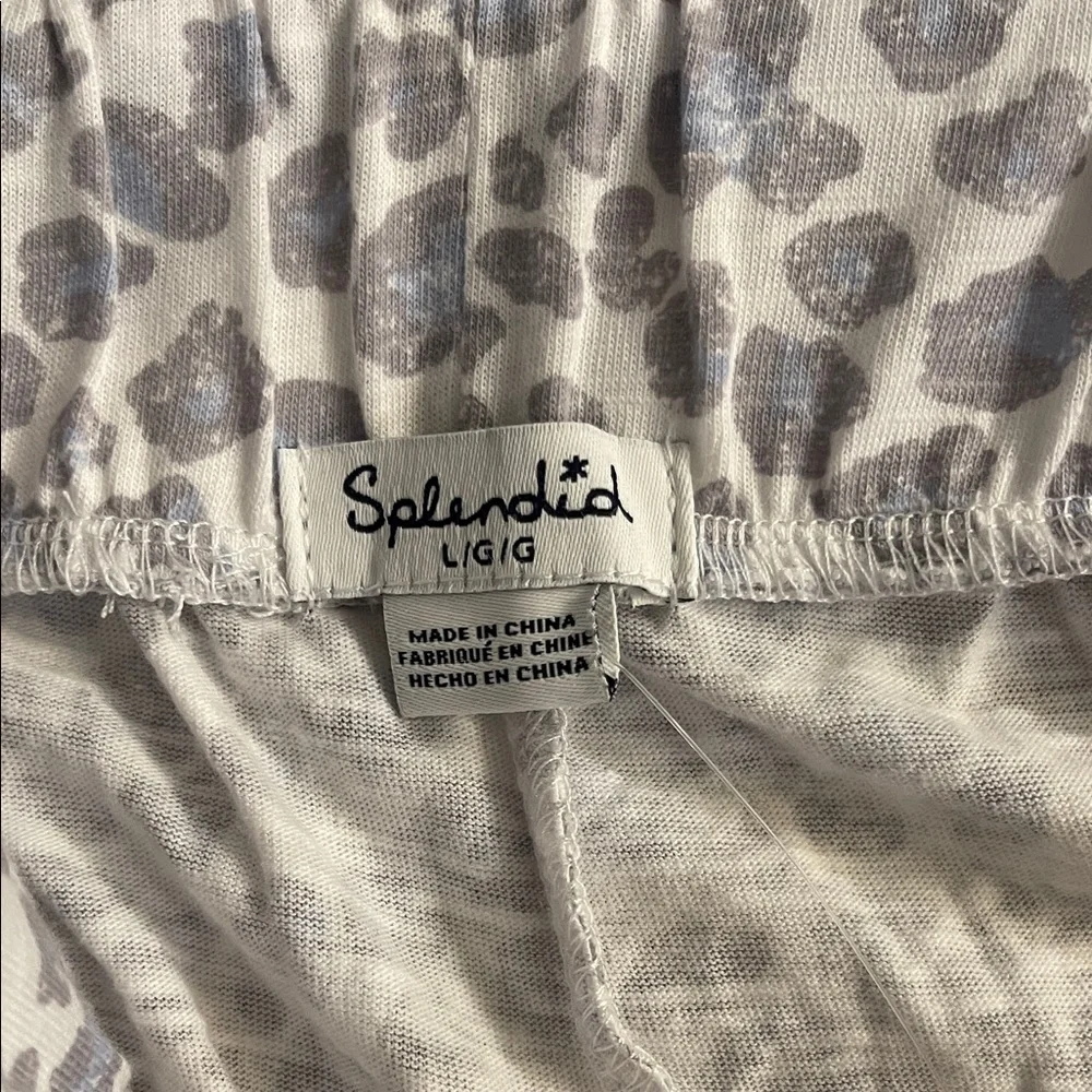 Splendid Light Blue and Leopard Print Pajama Set - Picture 5 of 6